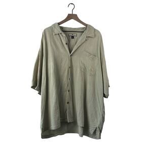 Tommy bahama tan khaki Hawaiian button up shirt xxl